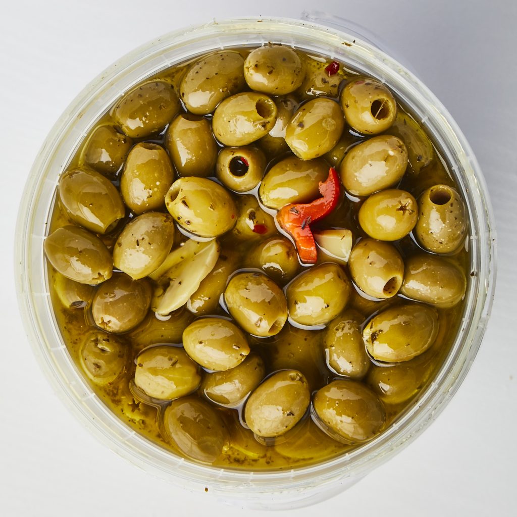 Olives Boscaiola Olives Marinaded Pitted Green Olives with Peppers